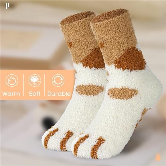 Clothirily Fuzzy Socks for Women - Fluffy, Soft, Slipper Socks for Winter, Cute - Picture 5 of 7